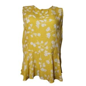 Mustard Floral Peplum Top